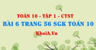 Bài 6 trang 56 SGK Toán 10 tập 1 Chân trời sáng tạo